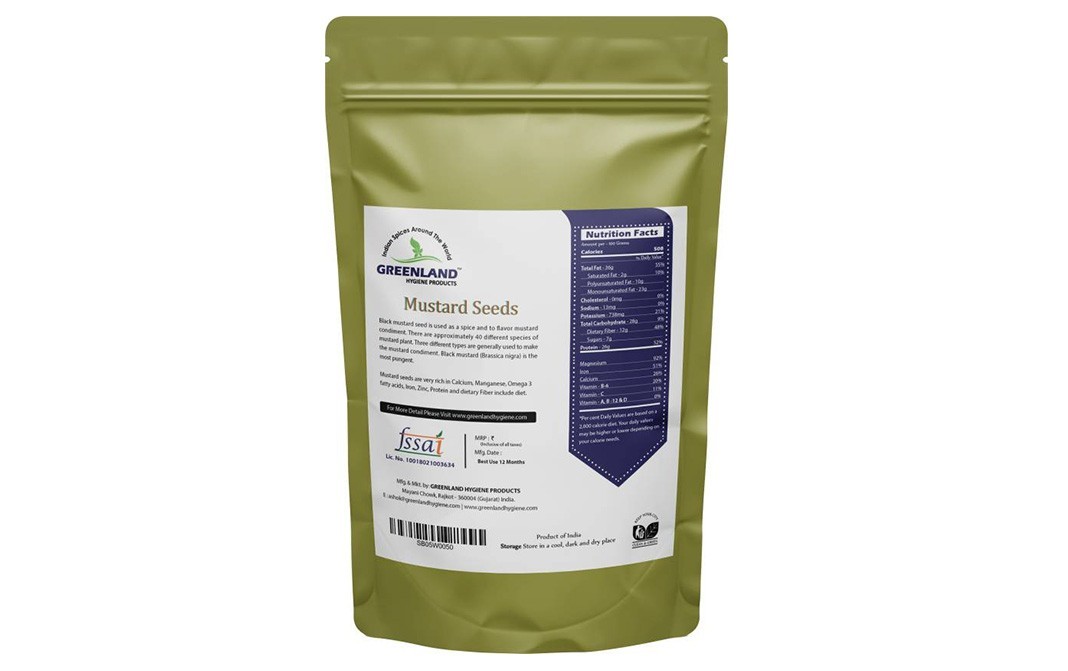 Greenland Black Whole Mustard Seeds    Pack  50 grams